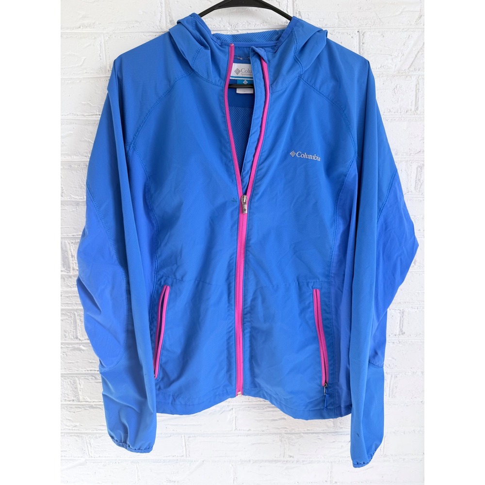 Columbia Sportswear Women's Blue Hooded Lightweight Jacket‎ Size L